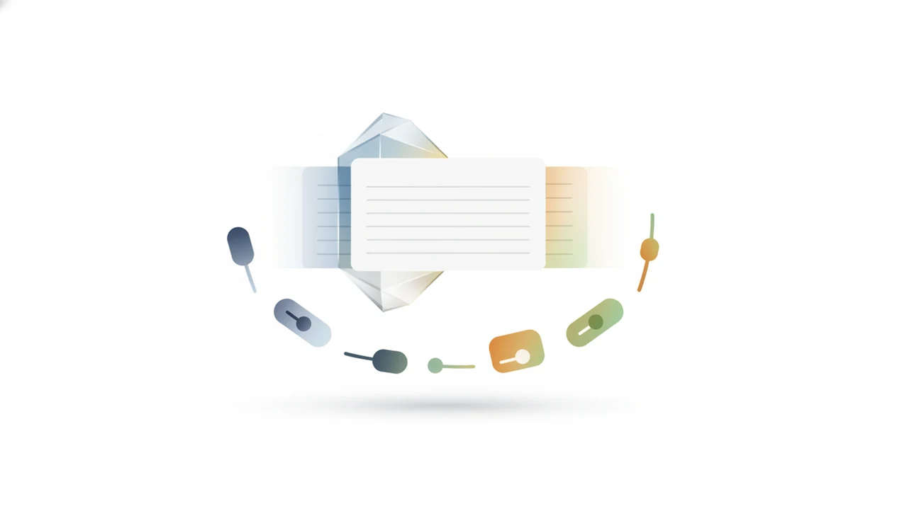 An abstract email draft changes tone through colored light while preserving the same message structure.