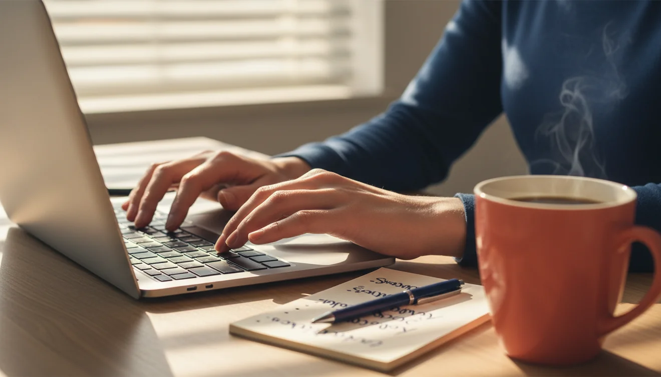 Professional using AI email generator for business correspondence