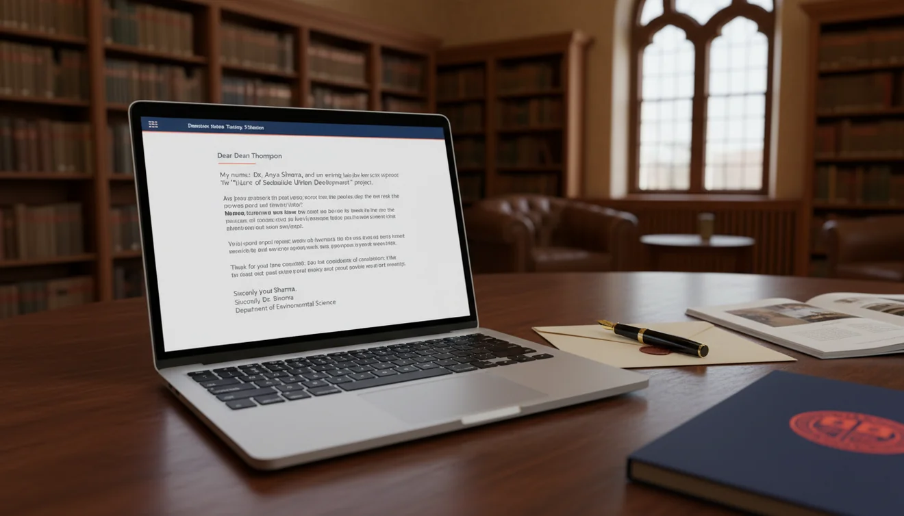 AI formal email generator creating structured formal correspondence