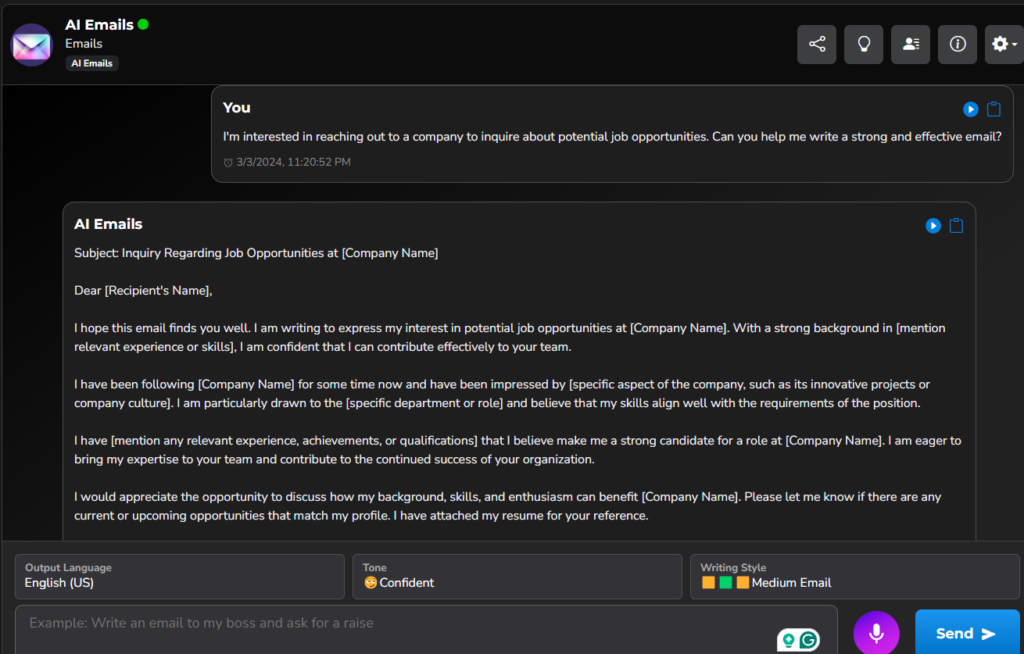 AI Chat Email