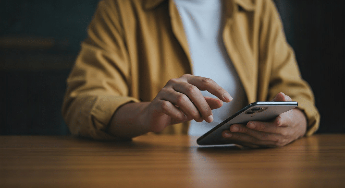 Close-up view of an email inbox on a tablet showing unread messages